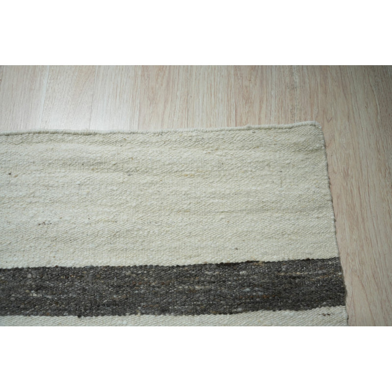 Tapis ivoire en laine tissé à plat Artisan Nadia, 6' x 9'