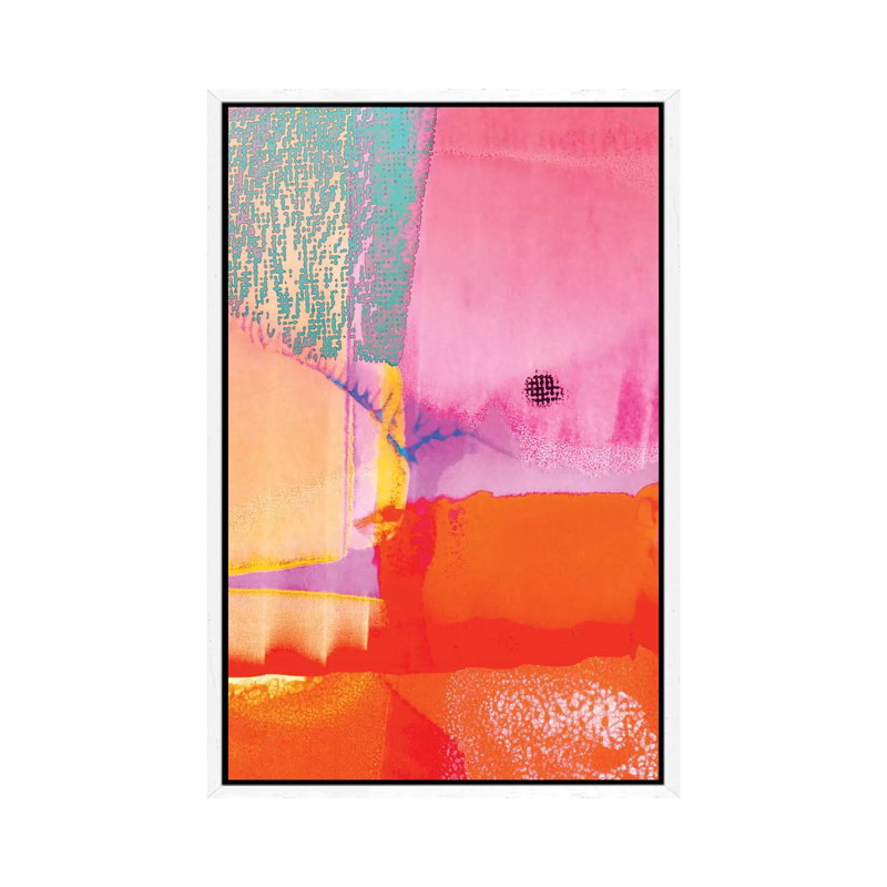 Los Angeles Meditation by Beli - Painting on Canvas, 66.04cm H x 45.72cm W x 3.81cm D, White Framed