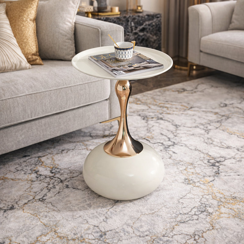 Living Room Small Coffee Table Bed Table Table Side Table, Beige