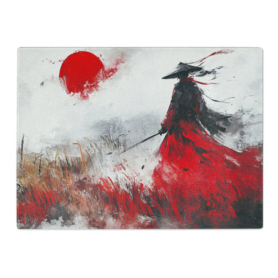 Samurai Warrior  Glass Chopping Board