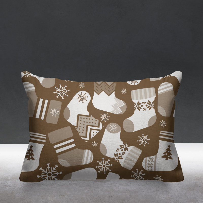 Coussin décoratif intérieur / extérieur Christmas Stockings, Beige