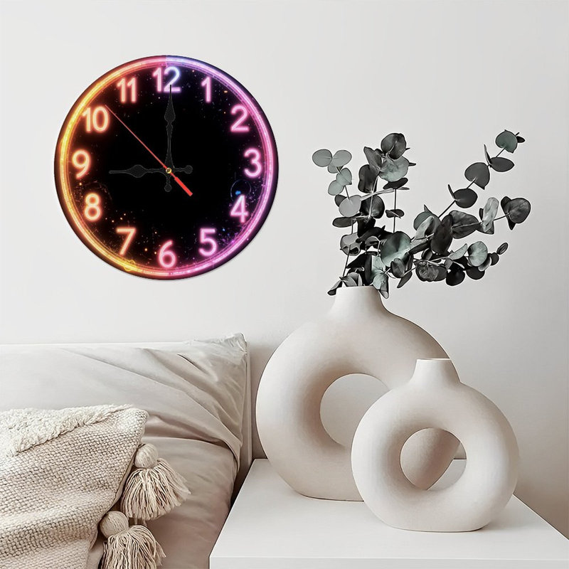 Horloge à chiffres de style néon