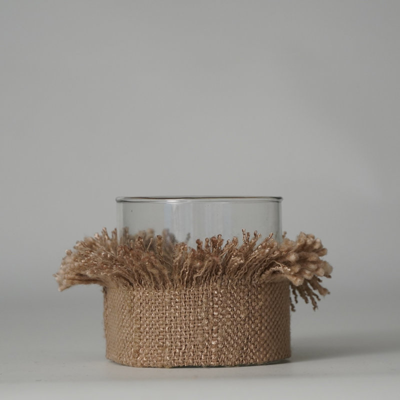 Glass Tabletop Votive Holder, Cream, 3" H x 3" W