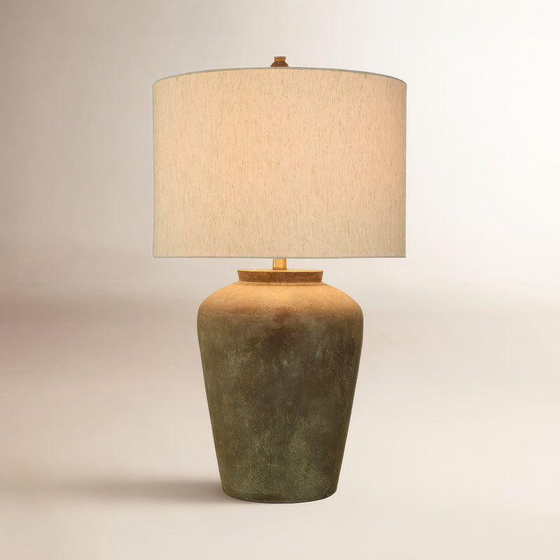 Daveney Concrete Table Lamp, Aged Brown, Beige