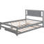 Lit plateforme gris avec lit gigogne réglable