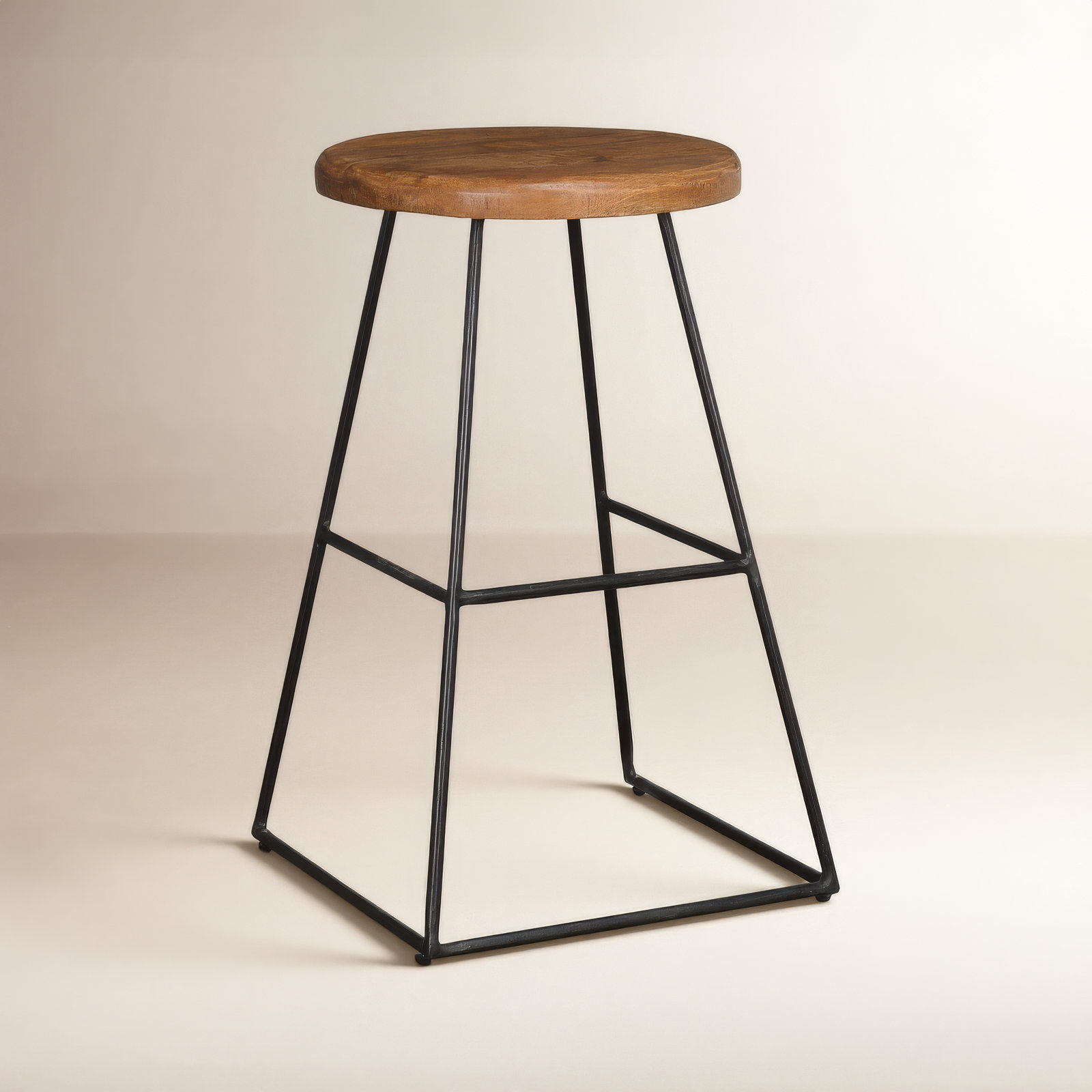 Anastasia Bar and Counter Stool, Black/Natural Brown, Bar Stool (30” Seat Height)