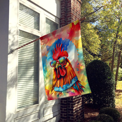 Drapeau de maison de coq rouge hippie