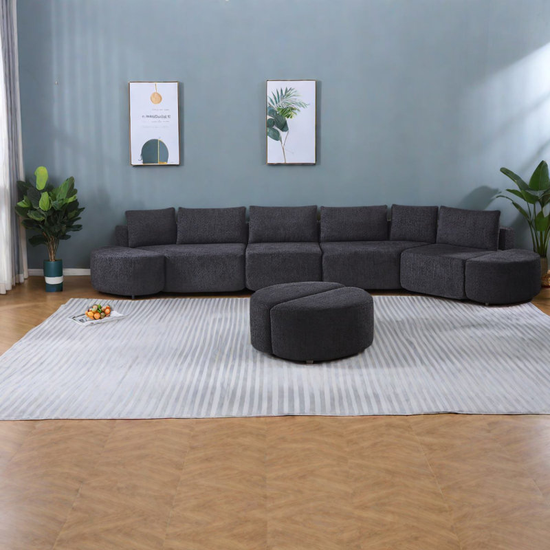 Ensemble de canapé modulaire avec tissu de qualité supérieure, conception polyvalente pour le confort du salon