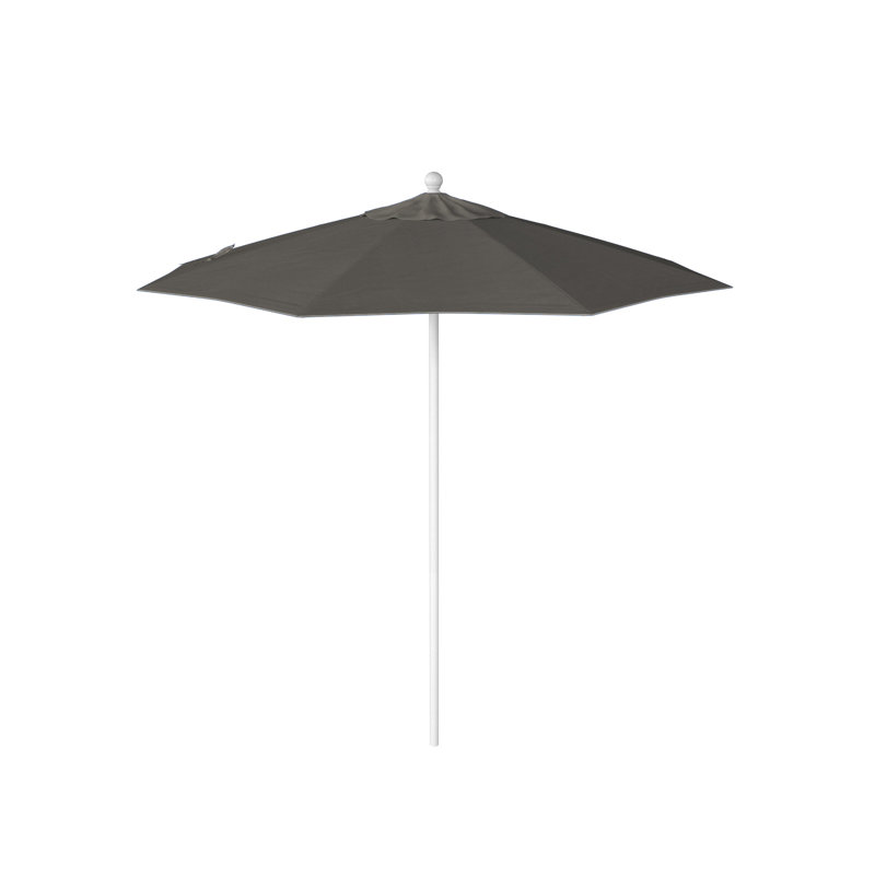 Parasol de marché 90 po Sunbrella, Blanc mat, Toile gris anthracite Sunbrella®