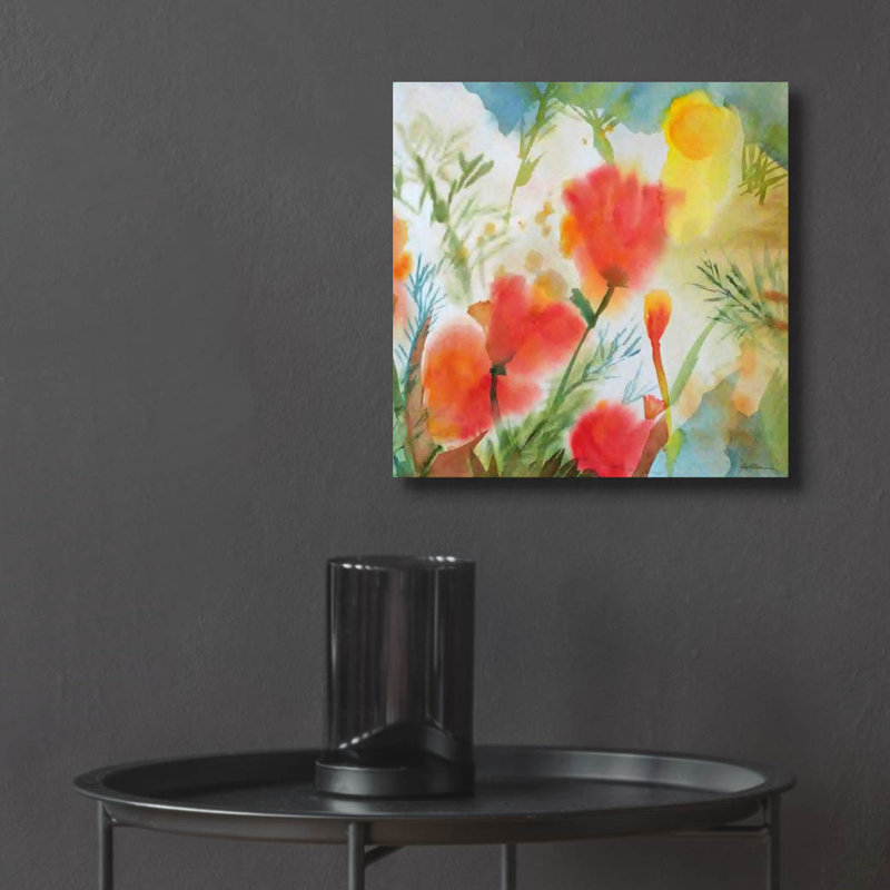 «Orange Poppy Reverie» par Sheila Golden, H 12 po x l 12 po x P 0,13 po
