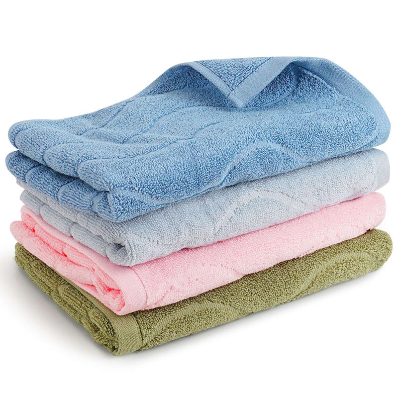 Ensemble de 4 essuie-mains pour salle de bain, essuie-mains 100% coton, essuie-mains à séchage doux