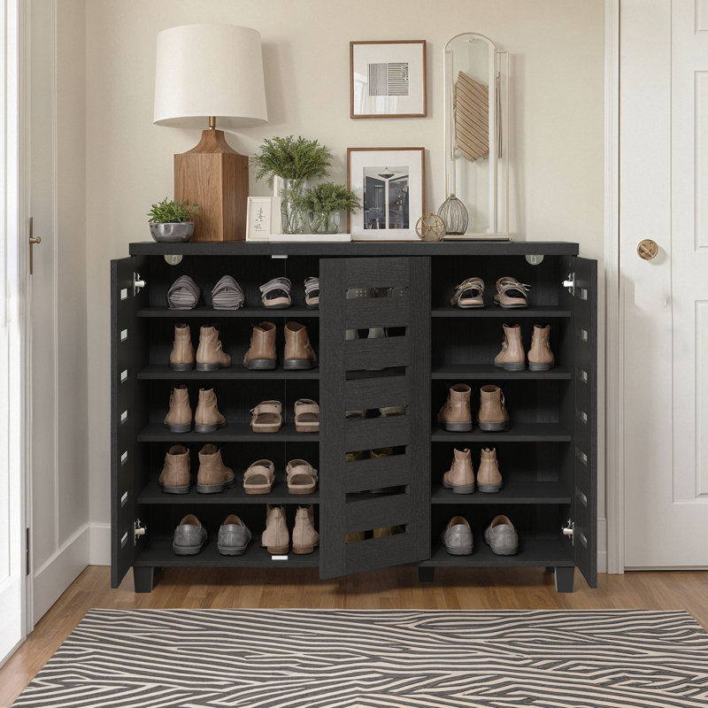 Armoire de rangement pour chaussures Alcester Lismore jusqu'à 20 paires, Chêne noir