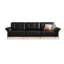 Black Genuine Leather Standard Sofa cushion Threeseat-808530149