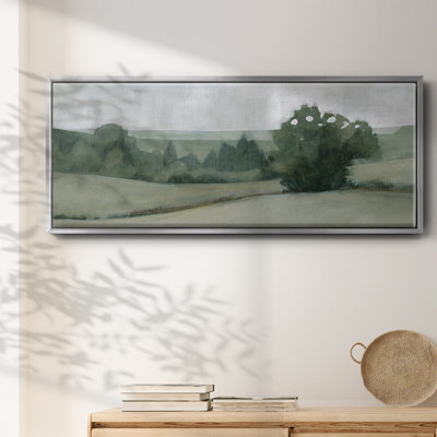 Soft Green Landscape II- Framed Canvas
