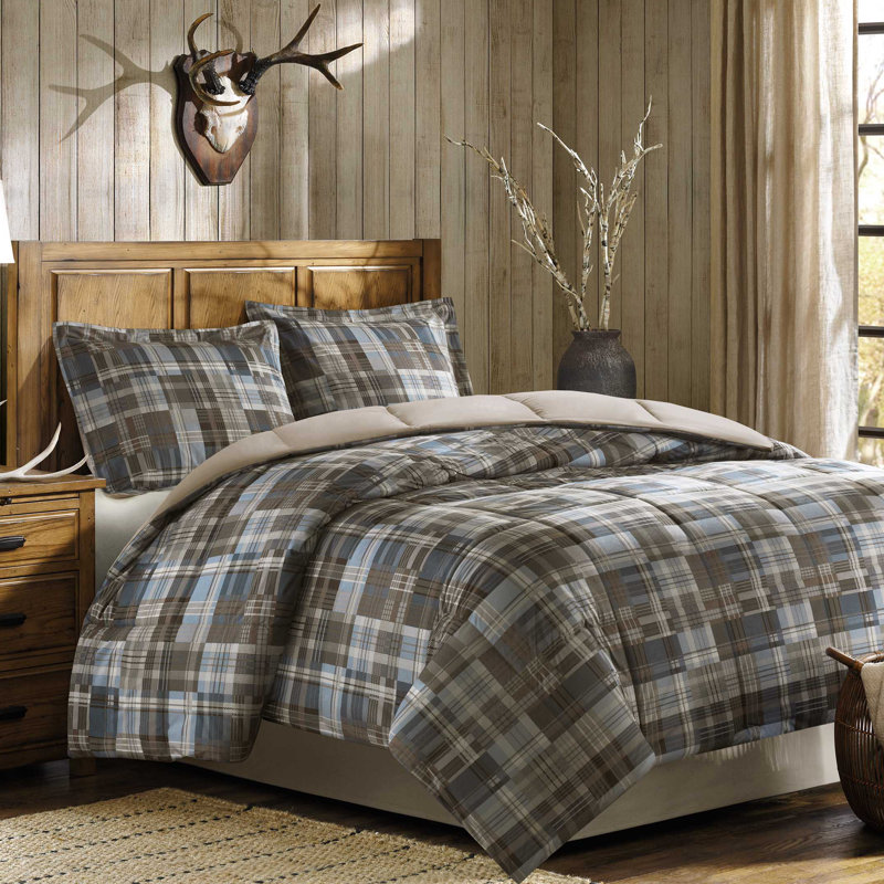 King Brown Microfiber Down Alternative Comforter Set