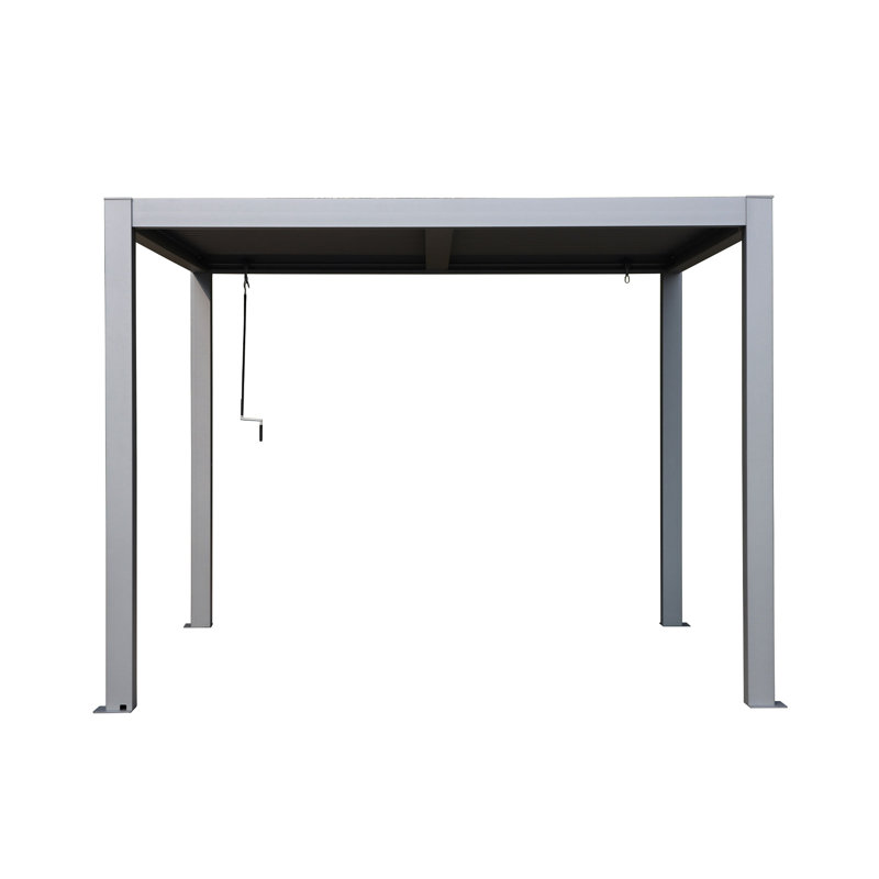 Pergola Vikos 10x10 en aluminium et persiennes en acier galvanisées, 10 pi x 10 pi