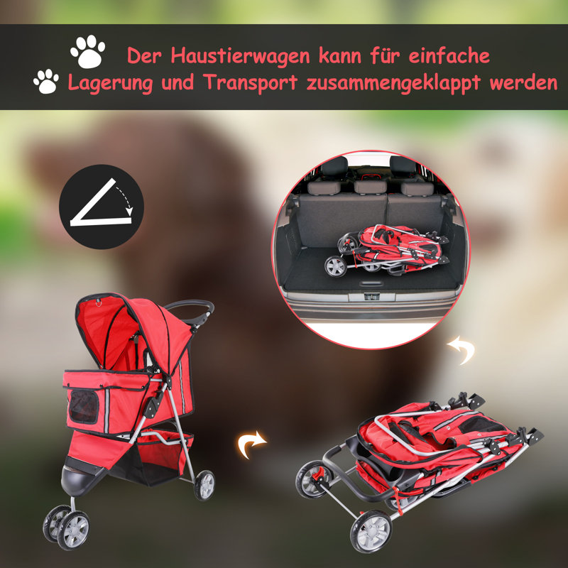 Collapsible Pet Carrier, Red