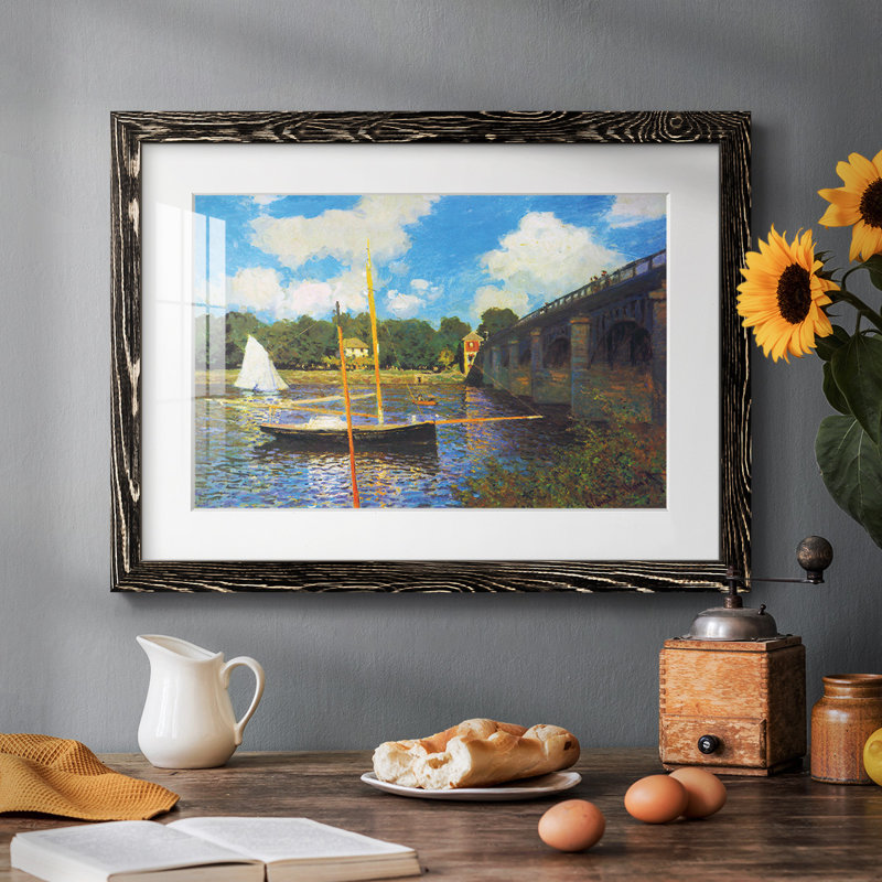 The Road Bridge, Argenteuil par Monet, reproduction d'art sur papier, Noir, H 26 po x l 38 po x P 1,5 po