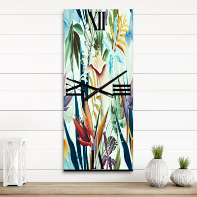 Horloge murale fleurs tropicales I