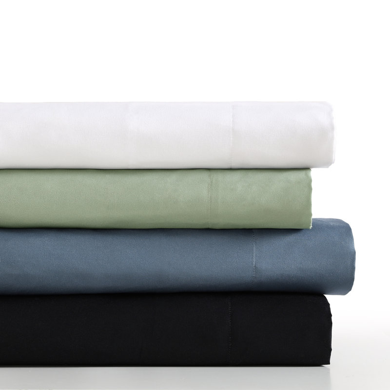 Kenneth Cole Solution Recyled Polyester Solid Bonus Sheet Set, King Fitted Sheet + Flat Sheet + 2 King Pillow, Blue