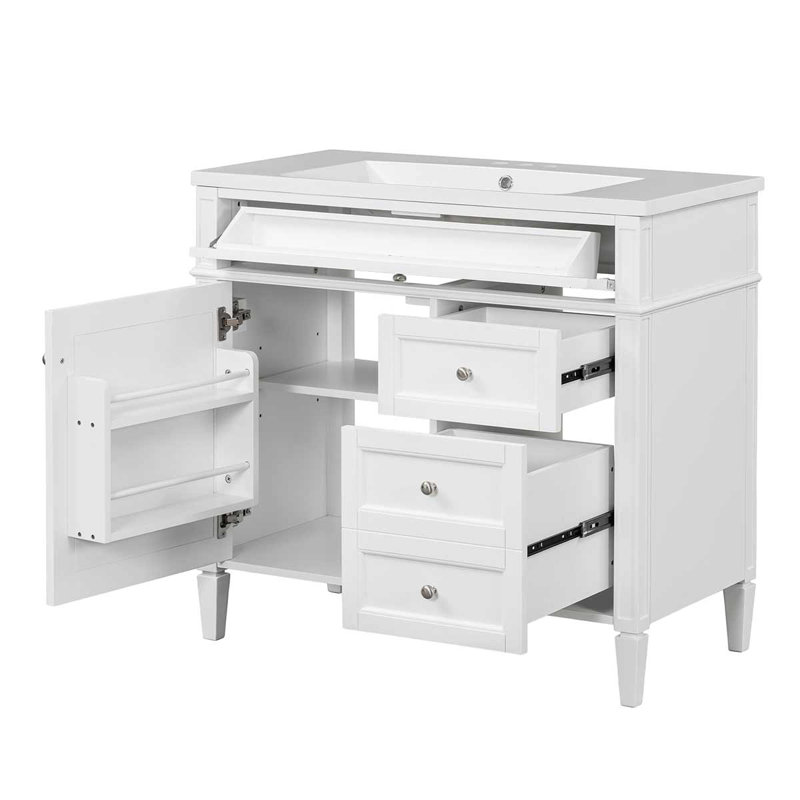 Meuble-lavabo de 36 po avec lavabo supérieur, Blanc