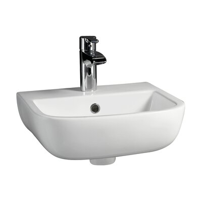 White Vitreous China U-Shaped Wall Mount Bathroom Sink with Overflow -  Barclay, 4-224WH