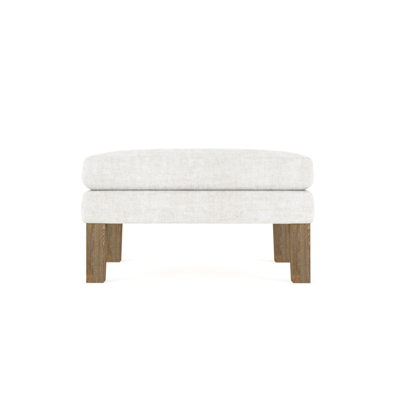 Charlton Ottoman, Plush Velvet Silver Streak, Weathered