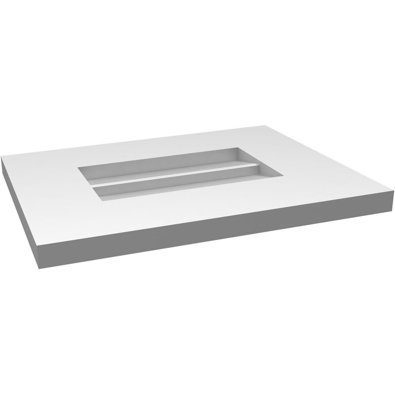 Vent à pignon rectangulaire en uréthane non-fonctionnel, H 12 po x l 16 po x P 1 po