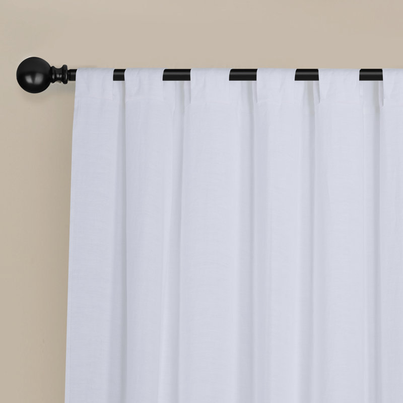 Newport Sheer Curtain Single Panel, 50" W x 108" L, White
