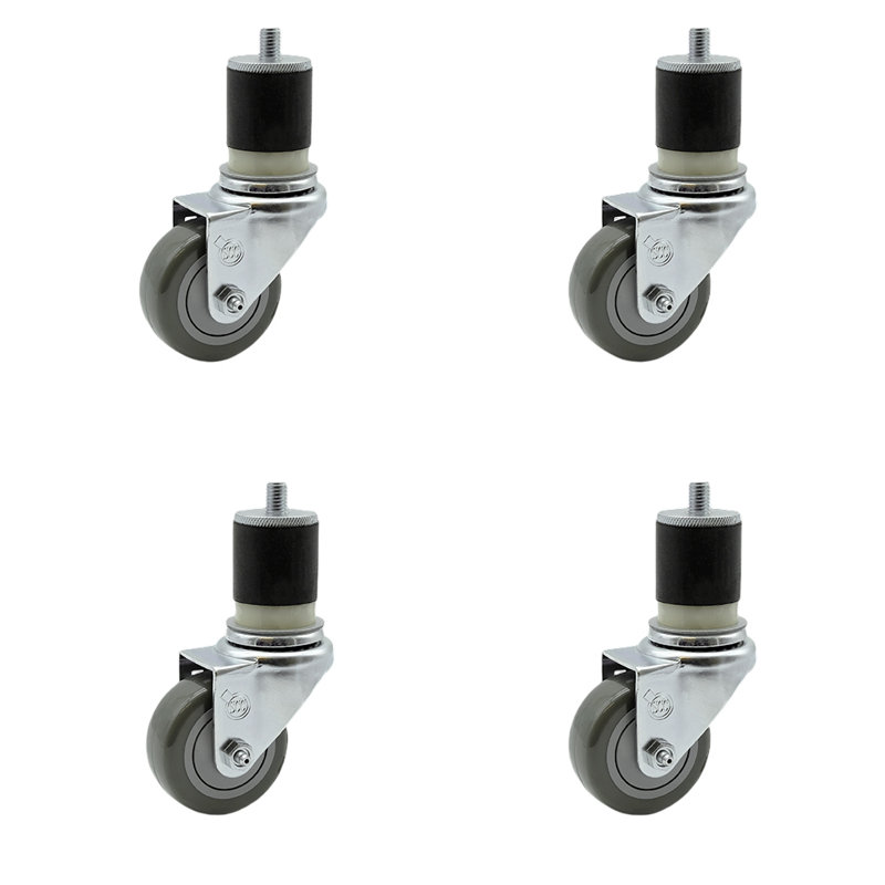 Polyurethane Expanding Caster, Blue