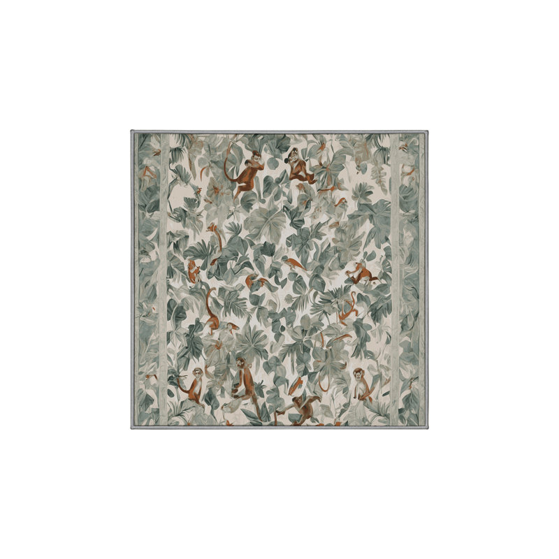 Tapis brun lavable à la machine, Carré 8 pi