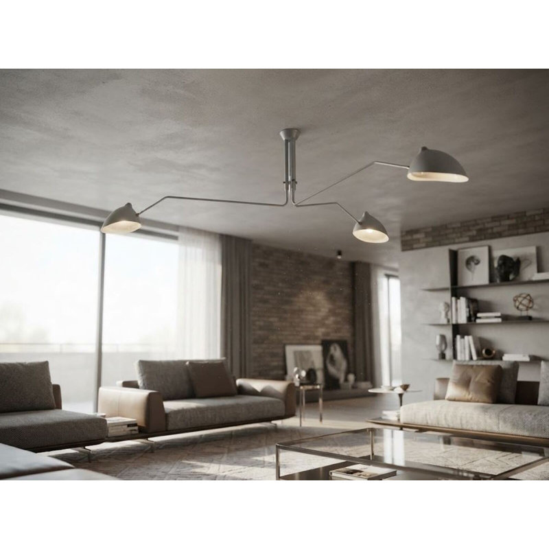 Luminaire suspendu en métal Gia, Blanc