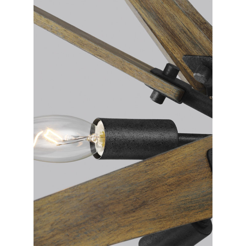 Lustre sphérique spoutnik à 6 lumières Jenneifer, Patiné foncé