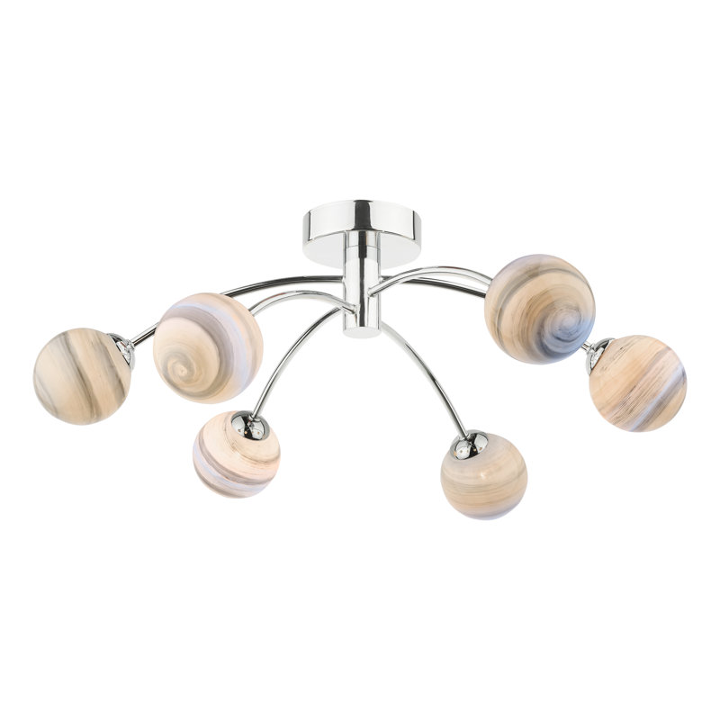 Flush Mount, 21.5" H x 57" W x 57" D, 6