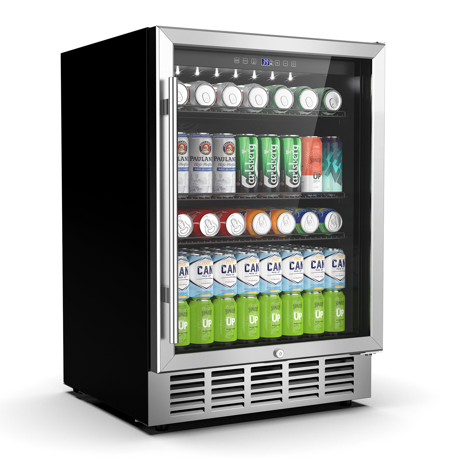 24 Inch Built-in & Freestanding Beverage Refrigerator, 190 Can Capacity Drink Cooler for Kitchen, Bar & Office | Fridge.com