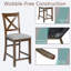 Ensemble de 4 chaises rembourrées en bois massif à hauteur de comptoir avec dossier ergonomique-264832523