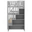 Lit superposé simple au-dessus d'un lit simple avec lit gigogne et rangement, gris-150933863