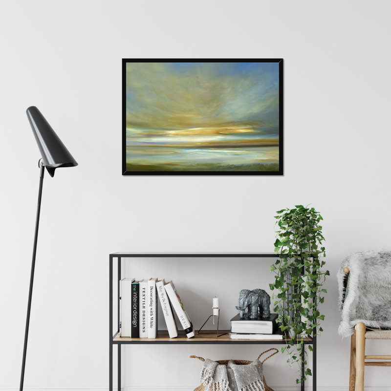 Light On The Dunes by Sheila Finch - Painting, Black Framed Paper Print, 55cm H x 80cm W