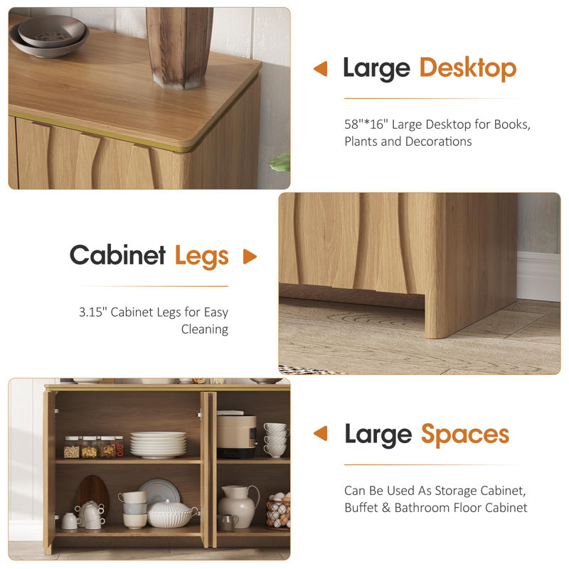 Buffet avec crédence Accent, Natural