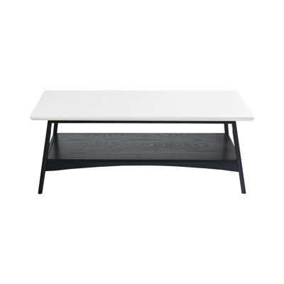 Enchanting Coffee Table Crafted From Solid Wood And , Two Tone, Assembly Required, 48"W X 24"D 17"H Alluring Built With Tone Contrast,