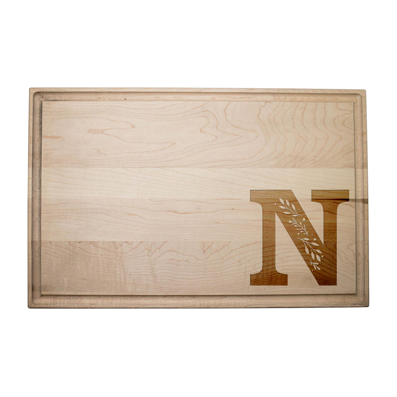 Floral Monogram - N Cutting Board