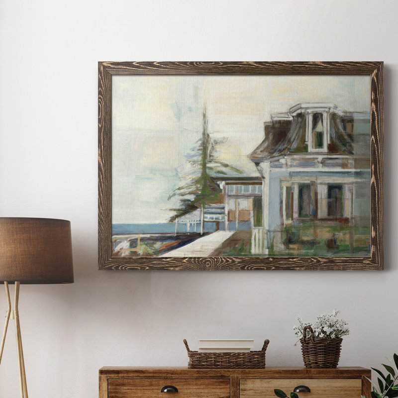 Port Townsend - cadre photo, reproduction d'art sur toile, H 23 po x l 32 po x P 1 po, Encadré de bois de noyer