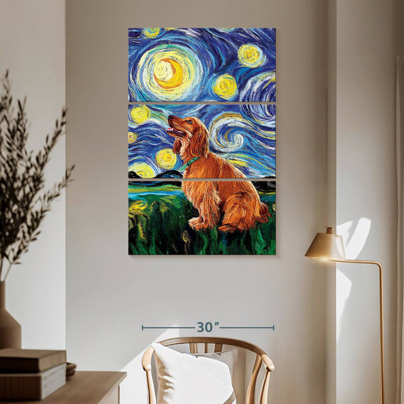 Brampt Cocker Spaniel Starry Night, 65" H x 42" W
