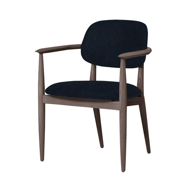 Chaise Slow de Space Copenhagen, Noyer à finition savonnée, Baltique cristal 3814