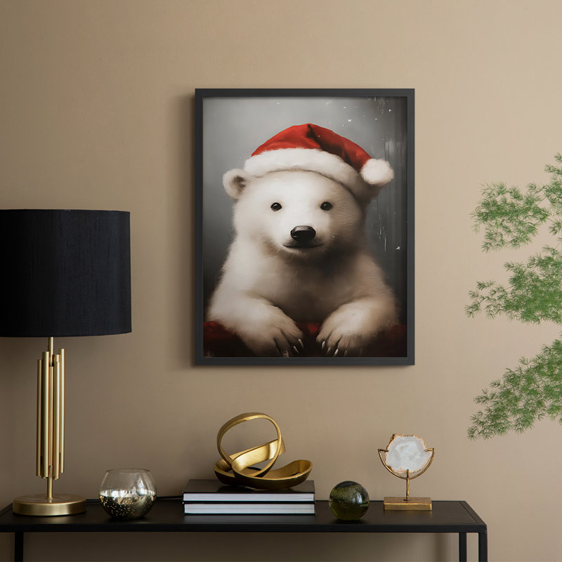 «Christmas Holiday Art», série 2-XCIV, reproduction encadrée - bois massif, Noir, noir, noir, noir, H 15 po x l 12 po