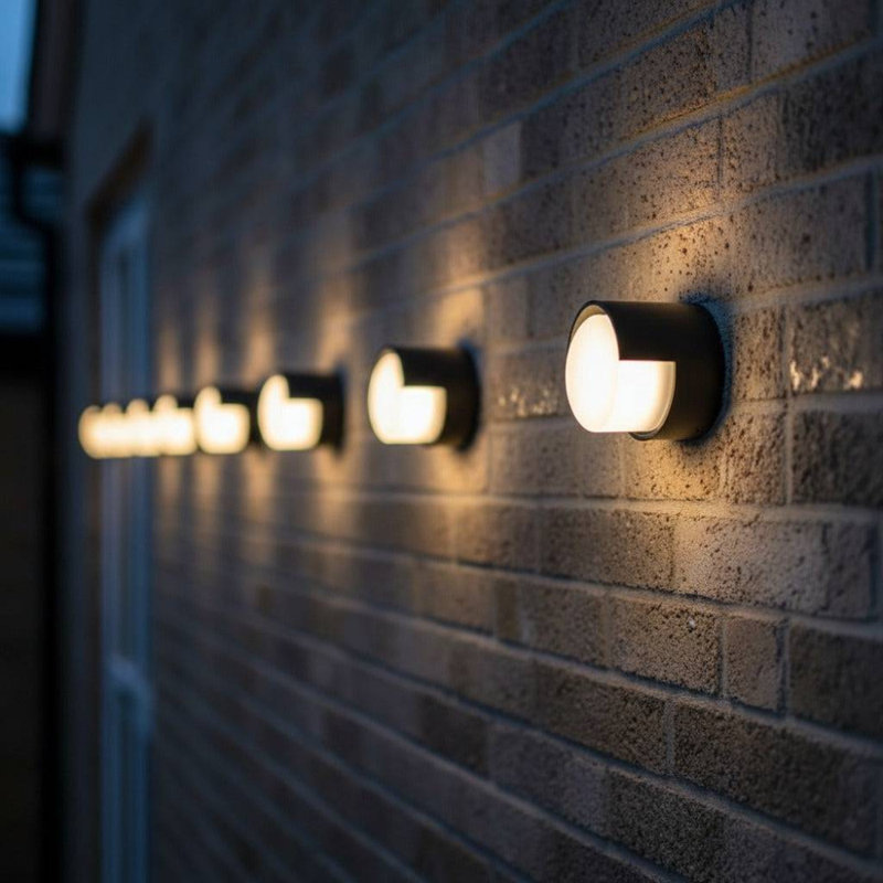UltraBeam 4 Watt LED Black Round Outdoor LED Wall Light - Diameter 102mm