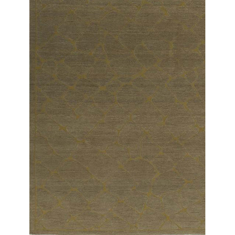 Tapis brun noué à la main de haute qualité, Rectangle de 4 pi 1 po x 6 pi 2 po