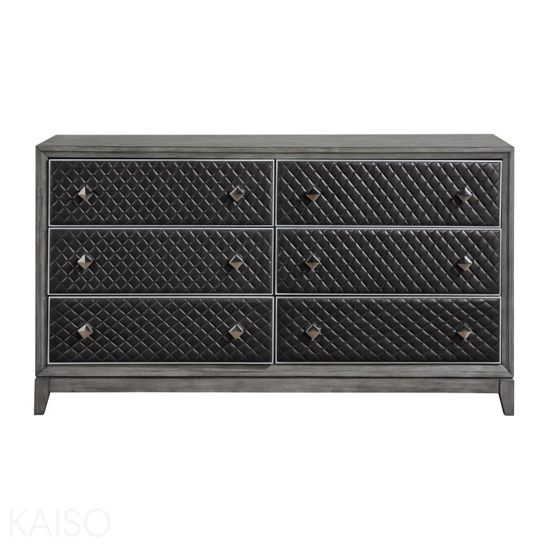 Mobilier de chambre à coucher moderne en similicuir gris