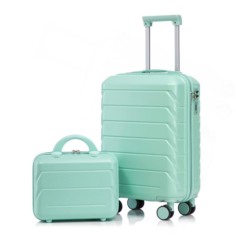 14"/20" 2 pcs/set in ABS Spinner Wheel Luggage, with Combination Lock,14" Cosmetic Case