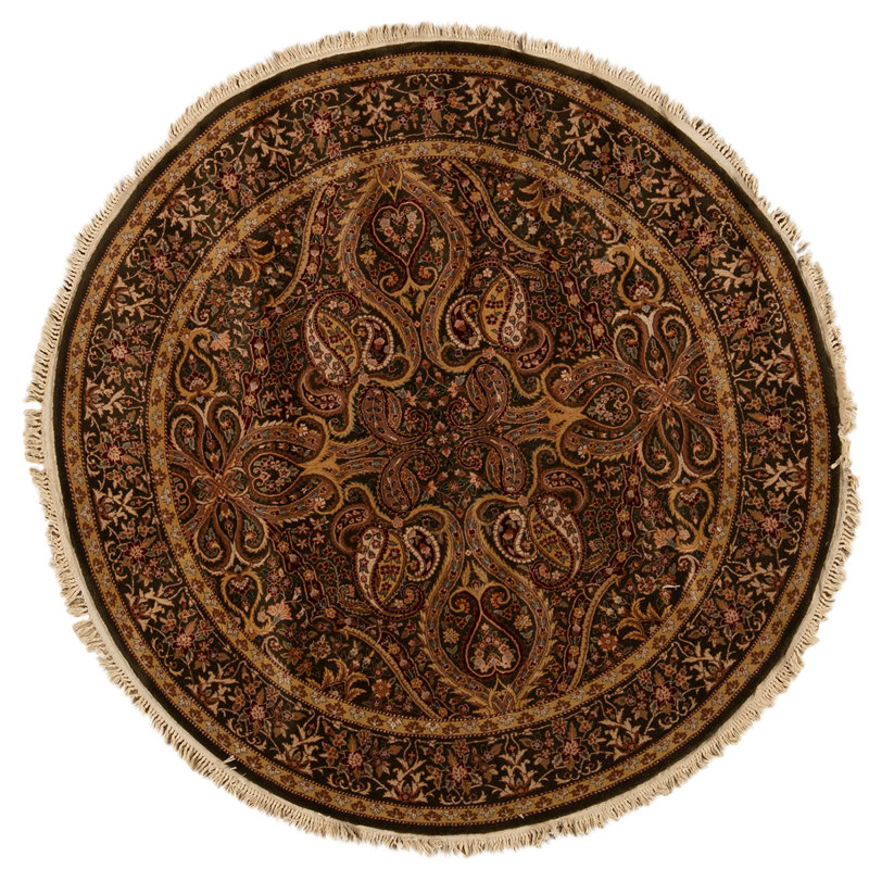 Wool Oriental Area Rug in Beige/Black/Rust